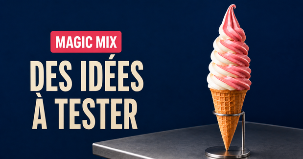 Illustration — Magic Mix : des idées à tester, avec un cornet de glace italienne rose et blanche