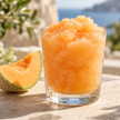 Granité orange melon avec une tranche de melon — illustration du parfum