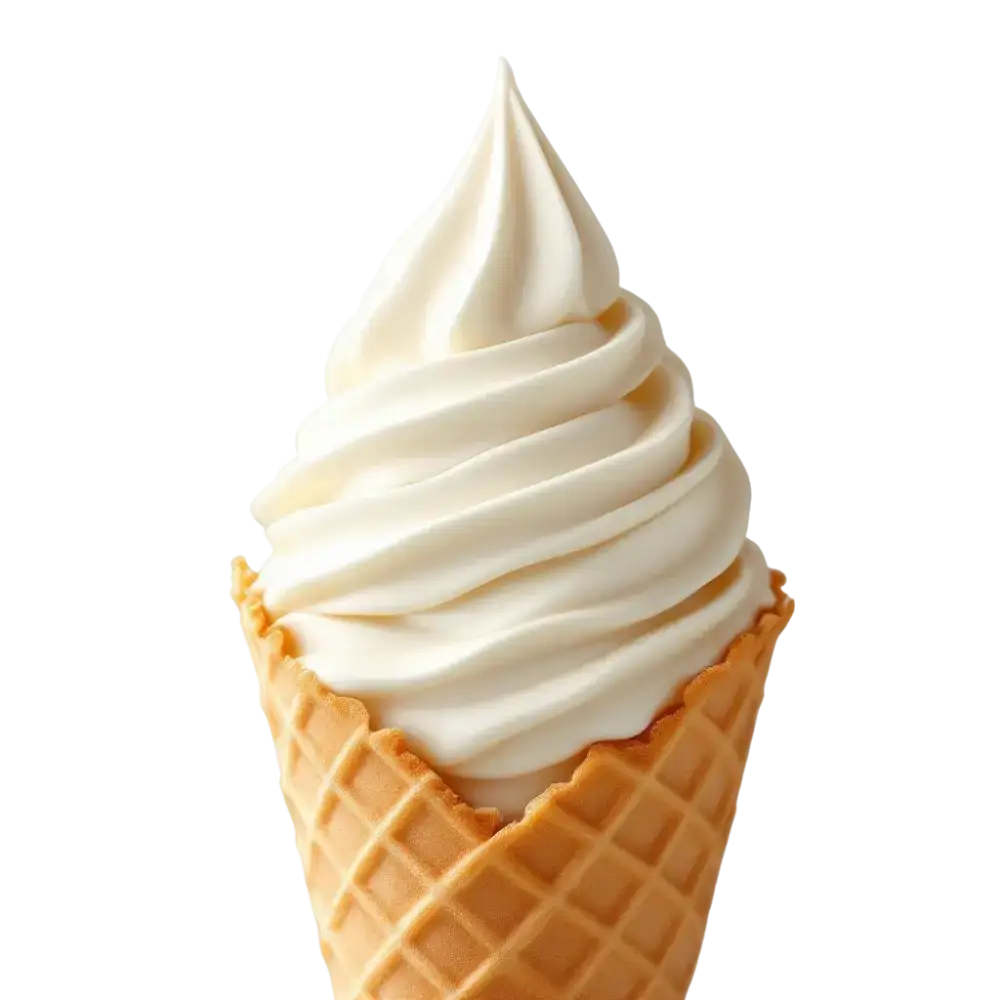 Crème glacée onctueuse au yogourt servie dans un cornet avec Mix à Glace Italienne